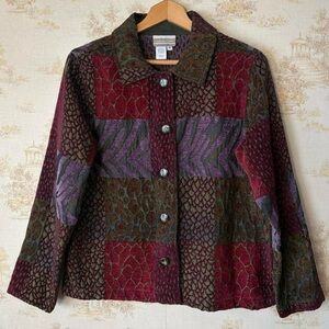 90s Vintage Coldwater Creek Eclectic Grannycore Tapestry Patchwork Jacket S